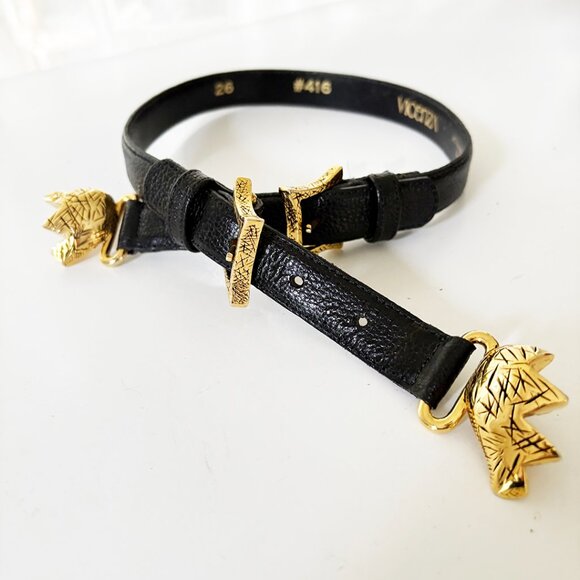 Vicenza Vintage 80\'s Leather Heart Belt_26\